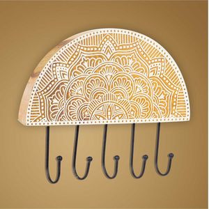 Ensemble de crochets muraux en bois derniers crochets décoratifs Boho pour manteaux sacs serviettes salle de bain entrée mural - Product Image 2