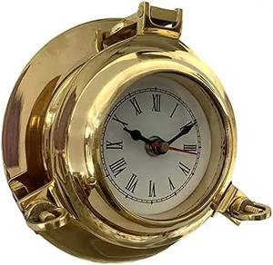 H.M.A Artisanat Nautique Laiton Porthold Vintage Maritime Quartz Montre Art Déco Design pour Home Office Cabine Décoration Murale - Product Image 3