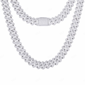 Chaîne cubaine de 20 mm entièrement sertie de diamants en moissanite VVS de haute qualité, nouvelle arrivée, argent sterling 925, style hip-hop, rappeur, pour les fêtes - Product Image 3