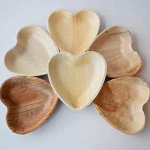 Biodegradable Palm Leaf <b>Heart</b>-<b>Shaped</b> <b>Bowls</b> for Wedding Events, Parties and Food Serving - Product Image 2