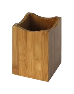 Porte-brosse à dents pour salle de bain, support moderne en bois pour brosses à dents et dentifrice, bois d'acacia, naturel - Product Image 1