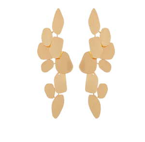 Nueva joyería de moda Primavera novia textura tachuelas pendientes hoja pendiente tendencias 2024 joyería de latón para mujer - Product Image 4