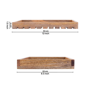 Elegante Bandeja Rectangular de Madera de Mango Hecha a Mano-Perfecta para Servir y Decorar en Fiestas de Cumpleaños a Precio de Fábrica - Product Image 3