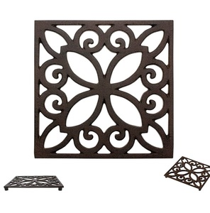 Salvamanteles de cocina resistente al calor, tamaño ajustable, almohadillas de Metal para ollas, almohadillas calientes, manteles para mesa, plato, Decoración de mesa, Forma cuadrada, color negro - Product Image 3