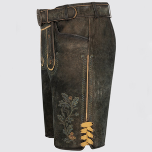 Authentic Style Bavarian <b>Short</b> Lederhosen Natural Look High Street Genuine <b>Leather</b> Pants Canvas Traditional Lederhosen <b>Shorts</b> - Product Image 5