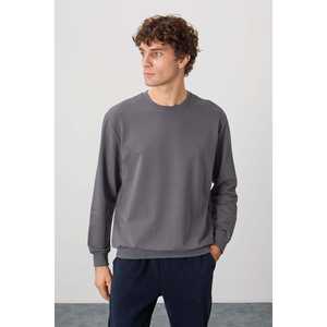 Sudadera para Hombre Gris Oscuro 100% Algodón, Felpa Francesa de Textura Suave, Corte Estándar, Diseño Básico-88363 - Product Image 5