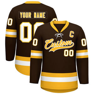 Custom Made Professional <b>Laced</b> <b>Collar</b> Sublimated Hockey Uniform Youth Ice Hockey Jerseys - Product Image 4