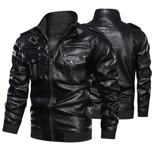 Spring Autumn Multi-pocket PU <b>Leather</b> Jackets for Men Clothing Punk Style High Street Motorcycle Jacket <b>Coats</b> - Product Image 3