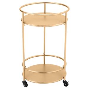 Carrito de servicio de metal dorado con cuatro ruedas, mesa de comedor móvil de hierro + vidrio para uso en el gimnasio del restaurante del hotel en casa - Product Image 5