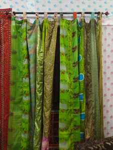 Cortinas transparentes con estampado moderno verde, tratamientos de ventana Sari únicos para dormitorio, sala de estar, comedor, Hotel, filtrado de luz - Product Image 3