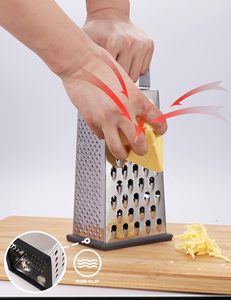 4-сторонняя терка из нержавеющей стали для сыра, овощерезка, измельчитель пищевых продуктов, кухонные гаджеты из прочного металла - Product Image 3