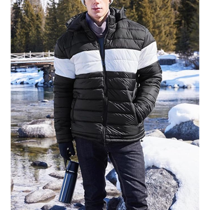 Manteau d'hiver isolé à fermeture éclair complète Veste matelassée coupe-vent chaude pour hommes Blouson bombardier d'extérieur - Product Image 2