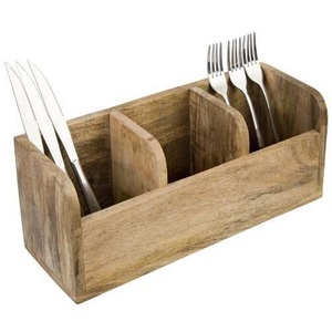 Organizador de cocina decorativo Caddy de madera de mango de lujo para almacenamiento de vajilla y cubiertos para uso de oficina-Diseño OEM - Product Image 5