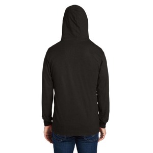 Vente en gros T-shirt à capuche en jersey de coton HD pour hommes léger T-shirts à capuche à manches longues filés à l'anneau - Product Image 3