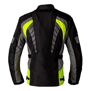 Men's Premium Quality Cordura Printed Sport Protector Motorcycle <b>Jacket</b> Touring Windproof <b>Waterproof</b> Winter Black <b>Grey</b> Yellow - Product Image 2