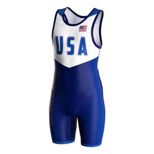 Singlets de Lucha Personalizados al por Mayor para Hombre, Tejido de Compresión Elástico en 4 Direcciones que Absorbe el Sudor, Ropa de Entrenamiento Profesional para Peleas, OEM - Product Image 1