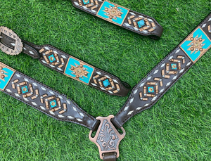 Argentine fait à la main Western Horse Bridle Rênes Set Respirant Headstall Collier de poitrine Logo personnalisé Sports équestres Halter Horse - Product Image 3