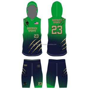 7v7 Uniform Custom Sublimated 7v7 Flag Football Uniform Dot Hooded Sleeveless Jersey Compression Shorts Training 7v7 Uniform - Product Image 1