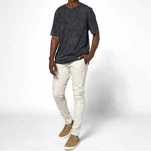 เสื้อยืดคอกลมผู้ชายทรงทางการ ล้างสีแบบแอซิด กำลังเป็นที่นิยม ผลิตจากผ้าฝ้ายถัก 100% ความยาวปกติ เป็นมิตรกับสิ่งแวดล้อม มีจำหน่าย - Product Image 5