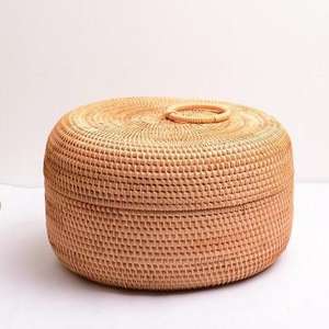 Cesta de Lavandería Tejida de Mimbre y Ratán Hecha en Vietnam, Cestas Tejidas Elegantes - Product Image 1