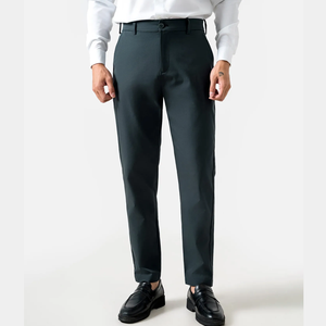 Pantalon formel kaki OEM pour hommes, pantalon décontracté à taille moyenne avec fermeture éclair et service personnalisé - Product Image 1