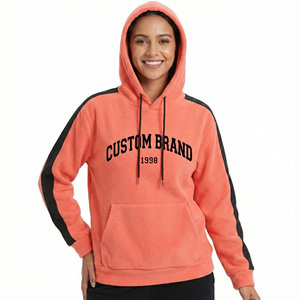 Custom Design Varsity Style Fleece Hoodies Heavy Cotton Polyester <b>Blend</b> Pullover Loose Fit High Quality Wholesale Unisex Hoodies - Product Image 1