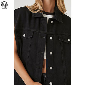 Ropa de invierno a la venta, chaleco vaquero de talla grande, nueva marca de otoño, agujeros, botón, moda, chaleco vaquero, Tops, chaleco vaquero sin mangas para mujer - Product Image 3