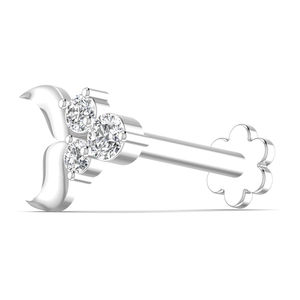 เข็มจมูกเพชรธรรมชาติที่ทันสมัย14kt 0.09CT กุหลาบเหลืองและเครื่องประดับงานแต่งงานสีทองสีขาวสำหรับผู้หญิงได้รับการรับรองจาก IGI - Product Image 3