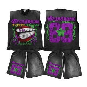 ชุดเสื้อผ้าชั้นนอกลำลองสำหรับผู้ชายชุดเซต2ชิ้นและกางเกงขาสั้นสำหรับฟิตเนสหรือฟิตเนส - Product Image 2