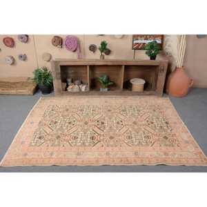 Tapis turc vintage 4,9 x 7,1 pieds, tapis d'intérieur, tapis persan rouge - Product Image 4