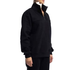 เสื้อฮู้ดดี้ผ้าฝ้ายเรียบแบบใหม่ล่าสุด สกรีนโลโก้ตามสั่ง ทรงโอเวอร์ไซส์ สำหรับผู้หญิง แบบซิป 14 เสื้อฮู้ดดี้ผู้หญิง - Product Image 5