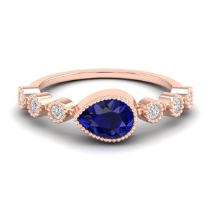 REYES Fábrica Precio al por mayor Moissanite Anillo de compromiso en 14K Oro Rosa Azul Zafiro Piedra preciosa Boda Joyería fina para mujeres - Product Image 1