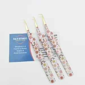 Pinzas de pestañas profesionales de 90 grados Logotipo personalizado de la mejor calidad Acero inoxidable para pestañas aisladas - Product Image 1