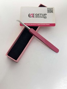 Meilleure pince à cils GETUP BROSONS IMPEX anti-magnétique et anti-statique, longueur 10 mm, rose, petite, isolée, personnalisée, couleur noire, en acier inoxydable - Product Image 3