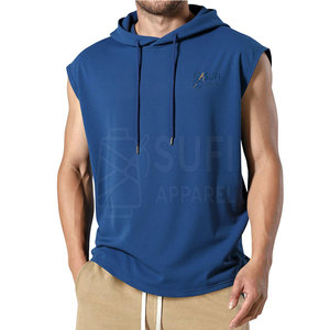 Gym Vest Breathable Lightweight <b>Men's</b> Solid Autumn Hooded Fitness Top for Workout Training Daily Active Wear - Product Image 5