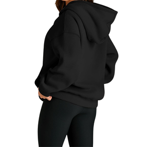 Sudadera con capucha de lana de algodón 100% para mujer, alta calidad, HeavyGSM, transpirable, cómoda, superventas, estampado bordado, Invierno - Product Image 4