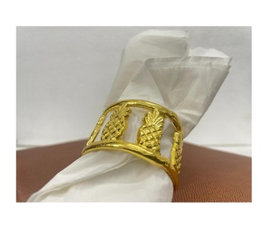แหวนรองผ้าเช็ดปากโลหะขัดเงาเกรดพรีเมียม พร้อมลายสลัก สำหรับตกแต่งโรงแรมและงานเลี้ยง - Product Image 4