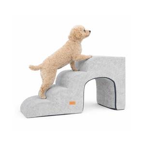 [AllmioPet] Escalier pour animaux de compagnie 3 en 1 à 4 marches, style grotte, gris AMP C4 GR, confortable pour chiens, chats, chiots, chatons, pour une utilisation à domicile - Product Image 2
