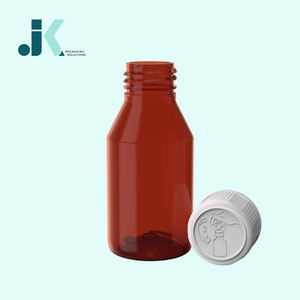 Emballage de bouteille de sirop PET 90ml carré rond avec couvercle CR ambre Vietnam usine OEM ODM Service meilleure qualité M0770 - Product Image 1