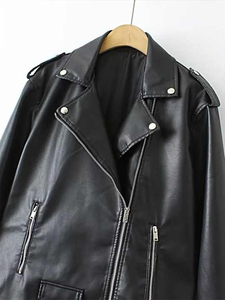 Femmes longue veste en cuir véritable respirant à la mode vêtements d'extérieur minces pour l'automne hiver Streetwear ruban en gros - Product Image 4