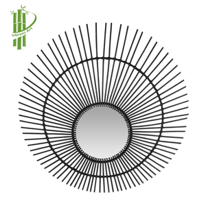 Belle conception unique de morceau d'art de mur de miroir décoratif de mini rotin pour la décoration à la maison - Product Image 6