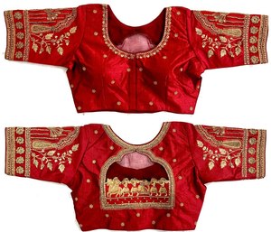 Hermosa Blusa con Zari, hilo, trabajo hecho a mano y trabajo manual Khatli - Product Image 2