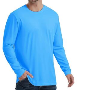 Nouveau gros 100% coton hommes Double couche à manches longues Raglan T-Shirts formel couleur grise unie respirant pas cher! Personnalisable - Product Image 2