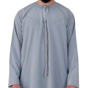 Thobe Jubba Islamique pour Hommes à la Mode 100% Haute Qualité Costume Long Foncé Thobe Vêtements pour Hommes Ramadan Djellaba Eid - Product Image 6