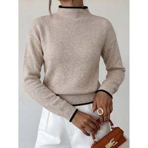 Pull à col roulé ajusté à maille fine, kaki, taille XS, pulls pour femmes - Product Image 6