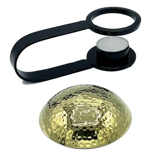 เตาน้ำมันหอมระเหยทองเหลืองทุบเหล็กทำด้วยมือที่วางธูปหอมสำหรับชาเบาไม้จันทน์น้ำมันไม้หอมมีกลิ่นหอมทางศาสนา - Product Image 5