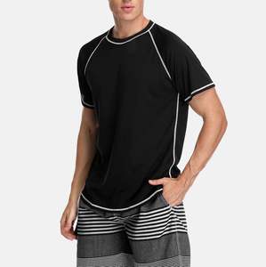 Chemise courte coupe sèche UPF 50 + pour hommes, vêtements de plage respirants avec logo avant pour la plongée, le surf et les sports de plage - Product Image 4