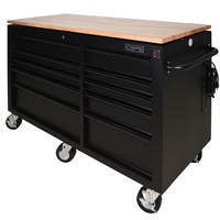 Armoire à outils 142 cm, 10 tiroirs, acier thermolaqué noir, OEM, verrouillable, hauteur réglable, fermeture amortie, sur roulettes, pour mécanicien, garage