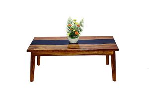 Table à manger rectangulaire moderne en résine époxy artisanale de luxe pour salon, plateau en bois d'acacia, couleur et taille personnalisées, mariage - Product Image 6