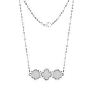 Top qualité 925 trèfle et hexagone forme lunette tasse semi-montage pendentif à breloque collier réglage saint valentin résultats de bijoux composants - Product Image 1